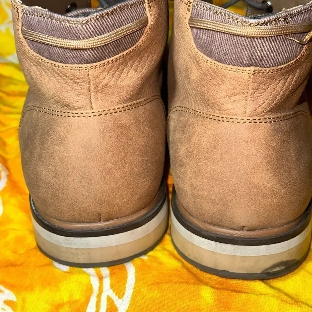 Rye Hawker Rye Mens Brown Suede Stitch Fit Mid Top Lace Up Chukka Boots sz 10.5